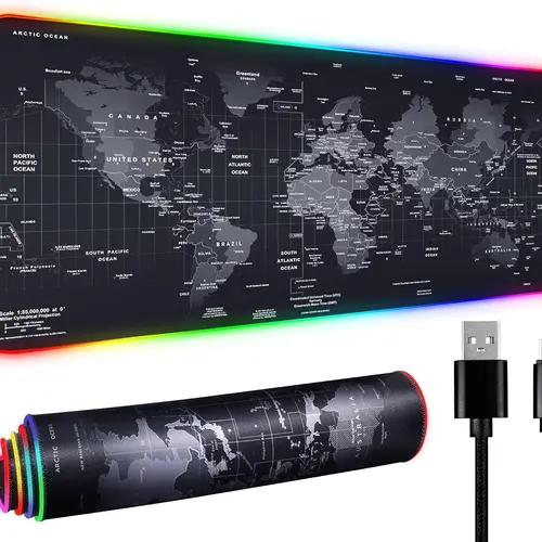 31.5"X12" Large Gaming RGB Mouse Pad with Durable Strip 11 Lighting Modes, Quality Waterproof LED Mouse Pad with Non-Slip Rubber