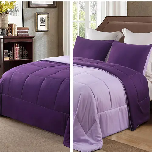 【SohoChic】Exclusivo Mezcla Lightweight Reversible 2/3-Piece Comforter Set All Seasons, Down Alternative Comforter with Pillow Shams