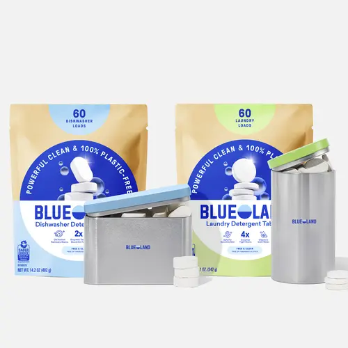 Blueland Dishwasher & Laundry Detergent Tablet Kit, Mineral & Plant-Based, Plastic-Free Cleaning Tablets for Dishes & Clothes