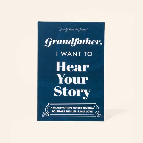 Vintage Softcover Interactive Notebook Journal for Grandfathers - Legacy Gift Book, Safe Fill Blank Stationery to Hear His Journey From Childhood to Now
