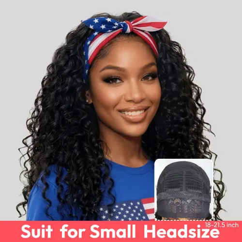 UNice Zero Stress Upgrade Water Wave Headband Wig Human Hair with Drawstring Glueless No Slipping Secure All Day Wigs for Beginners Friendly Summer Wig Super Brand Day