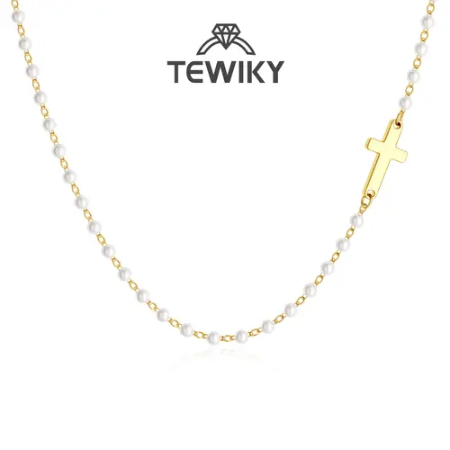 Tewiky Simple Cross Pendant Choker Necklace Dainty Tiny Cross for Women Girls Easter Gift All-match Exquisite Jewelry Adjustable Chain Back To School