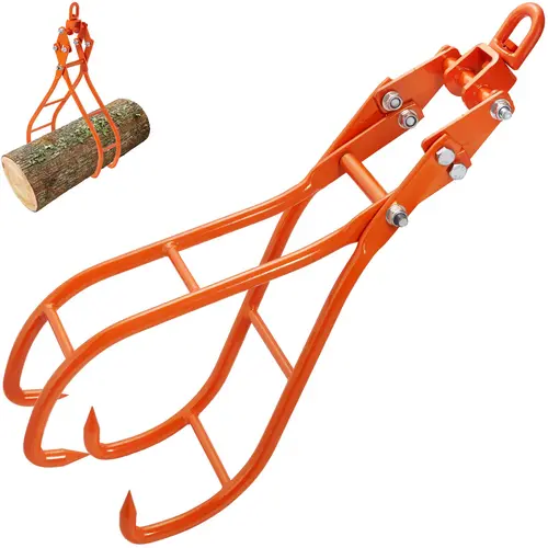 【Summerfinds】VEVOR #45 Steel 36 in 4-Claw Timber Claw Hook Log Grapple, 360-Degree Rotating Suspension Ring, Secure Grip Eagle Design, 3307 lbs/1500 kg Capacity for Tractors, Forklifts, Logging, Durability