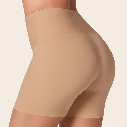 Leonisa Women's High Waisted Moderate Compression PowerShorts - Everyday Minimalist Slip Shapewear with Invisible Anti-Chafing, Smooth Flat Fabric, Tummy & Leg Control