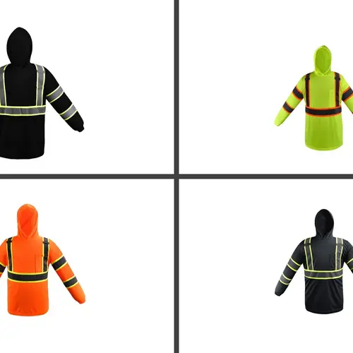 ST908 High Visibility Hoodie Long Sleeve Safety Shirt with hoodie Polyester Birdeye Mesh in various colors SEE DESC FOR SIZING INFORMATION