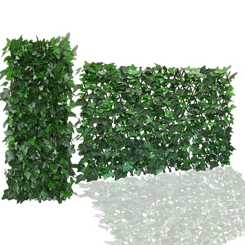 Expandable Artificial Ivy Garden Fence Privacy Screen - Garden Supplies with Adjustable Size, Steel-Rivet Strong Connect Panels, Sun Protection Privacy Shield for Balcony Patio Outdoor, Fence Cover