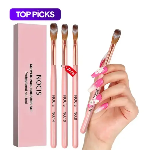 Nail Art Brush Pen Set, 3 Counts/box Manicure Liner Brush, Liner Brushes For Nails, Acrylic Powder Brush Pen, Nail Polish Painting Brush Pen, Professional Manicure Tool, Nail Art Tools for Home & Salon Use, Nail Art Accessories, Nail Art Supply