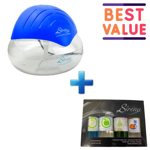 Sirena Twister Blue Deluxe Home Scent Aromatizer Pack - Scented Freshener with Sirena Fragrances: Eucalyptus, Tropical, Pine