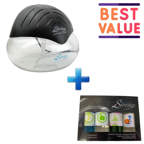 Sirena Twister Black Aromatizer Deluxe Pack, Scented Household Fragrance Freshener for Aromatherapy Use