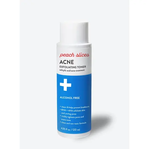 Peach Slices Acne Exfoliating Toner with 2% Salicylic Acid for Clear Complexion & Comfort Alcohol-Free 4.05 fl oz