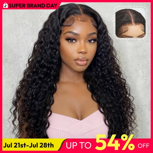 [Bye Bye Slip] UNice Water Wave Wig with Free Baby Hair Pre-Cut 7x5 HD Lace Closure Human Hair Wigs with Drawstring Ready To Wear Invisible Knots Wig for Beginners Friendly All Day Secure