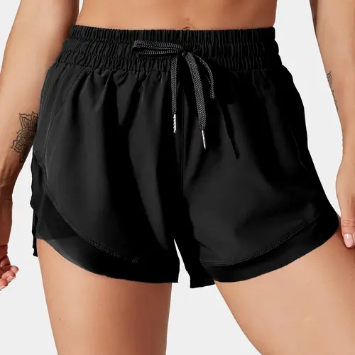Halara Drawstring Contrast Mesh Dolphin 2-in-1 Shorts Summer Outfit #BackToSchool