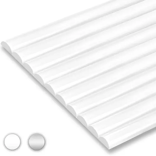 STICKGOO 10Pcs Peel and Stick Trim for Backsplash Tile Edge, Tile Edge Trim Self-Adhesive Liner for Corner Decor - White Pvc Material Home Improvement Decorative
