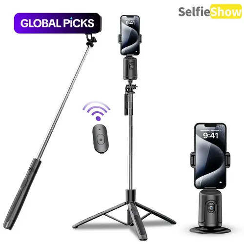 Smart AI Face Tracking Phone Tripod, Panoramic Tracking, 360° Pan & Tilt Auto-Follow Stabilizer for Vlogging, Live Streaming, Home and Outdoor Use #GLOBAL PICKS