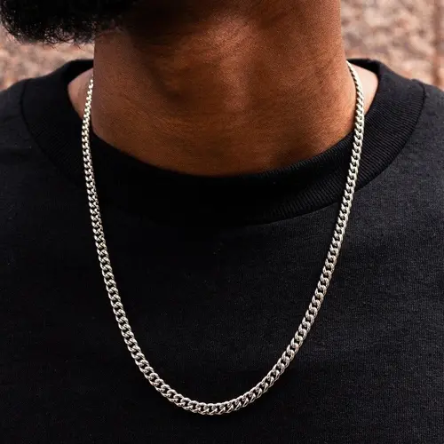 GLD 5mm Cuban Link Chain | 14k White Gold Plated 16-30" Lengths Classic Style Lifetime Guarantee - Perfect Gift #TikTokShopBackToSchool