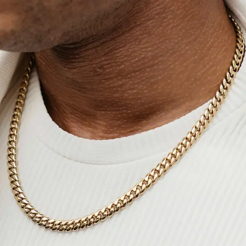 GLD Miami Cuban Link Chain | 18k Yellow Gold Plated, 8mm - 16" to 28" Lengths, Classic Statement Necklace - Perfect Gift #TikTokShopBackToSchool