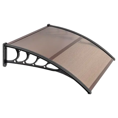 40"x 38" Polycarbonate Window Door Awning with Black Bracket Overhead Cover Front Door Outdoor Patio Canopy Sun Shetter,UV,Rain Snow Protection Hollow Sheet,home decor,camping essentials