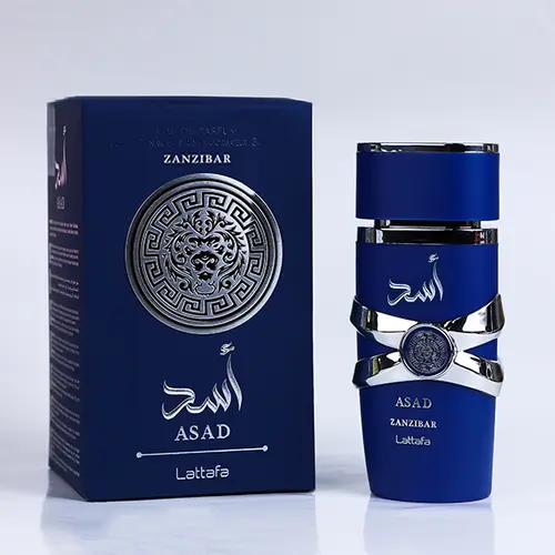 Lattafa ASAD ZANZIBAR Arabian Perfume - Packaged Men's Fragrance, Woody Scent, Vanille Notes, Single Item
