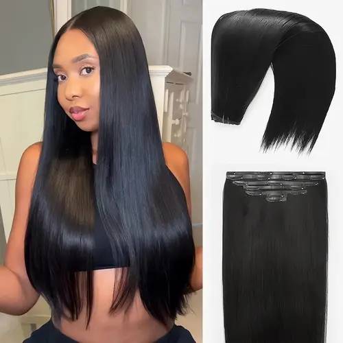 Mscoco Burmese Curly Human Hair Clip Ins  Extension, Ultra Thin Weft, Seamless Invisible Edge, Beginner Friendly 7pcs/Pack, Easy To Install, No Salon Needed Quick Weaves for Black Women #TikTokShopBackToSchool Seamless Blend Protect Edges