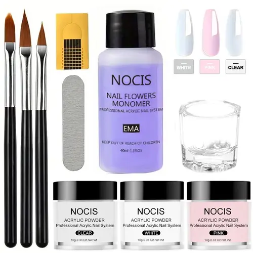 Acrylic Nail Kit, Acrylic Nails Kit, Acrylic Powder & Professional Acrylic Liquid Set, DIY Nail Art Kit for Beginner DIY at Home