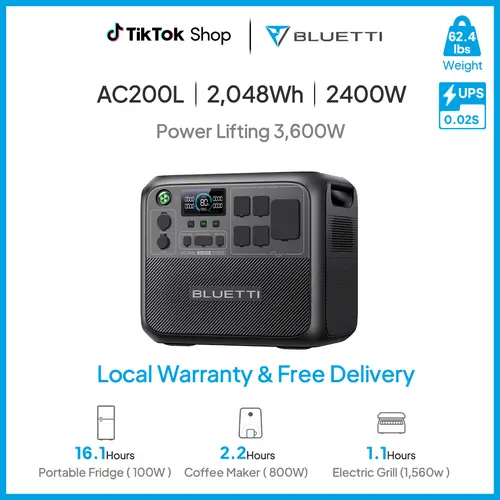 BLUETTI 2‑KWh Series LFP Battery Portable Generator for Home Use with Warranty & Versatile Charging, High‑Speed Output Power, Quiet Operation, Energy Efficiency