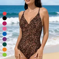 Popilush Ruched Cross-Front One-Piece Swimsuit Shapewear with Tummy Control Adjustable Straps High-Waisted Bathing Suit for Pool Beachwear #Dealsforyoudays