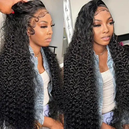 Bling Hair 13x4-13x6 HD Frontal Lace Human Hair Wig, 180 Density Kinky Curly Heat Resistant Wig for Black Females, Back to School sohochic
