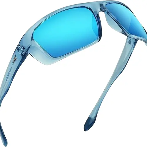 [Back to School Gift] KastKing Huzzah Polarized Sport Sunglasses for Men & Women - Blue Smoke Lenses, UV Protection, Impact Resistant, Oleophobic Coating, Grilamid Frames SummerVibes