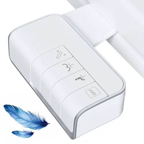 Hibbent Bidet Attachment for Toilet, Non-Electric Dual Nozzle for Frontal & Rear Wash, Adjustable Water Pressure Control, Fresh Water Bidet Toilet Seat, Self Cleaning Water Sprayer, White