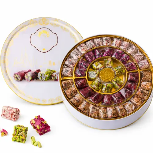 Zaitoune Sweets Turkish Delight 650g - 5 Flavors Pistachio & Cashew Lokum Assortment Box