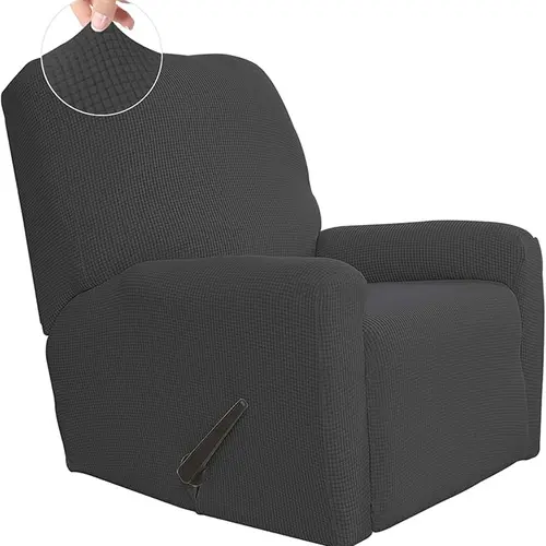 Easy-Going 4-Piece Stretch Recliner Sofa Slipcover Set, Spandex Jacquard Couch Protector with Elastic Edge Hold, Washable Furniture Cover for Recliners