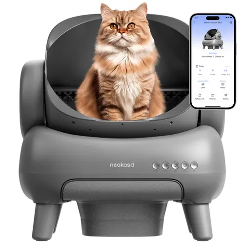 Neakasa M1 Large Open-Top Smart Automatic Self-Cleaning Litter Box with APP Control, 14 Days Without Scooping, Odor-Free Waste Disposal, Included Trash Bags, 7.17L Capacity, Low Noise, Works with Most Litters & Bentonite Clay, Fits Cats Up to 33 lbs