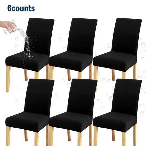 Solid Color Chair Cover, Chair Protective Cover, 6 Counts Waterproof Chair Covers, Chair Slipcover, Chair Slipcovers Protector, Chair Protector for Home Kitchen Dining Room, Chair Covers Set