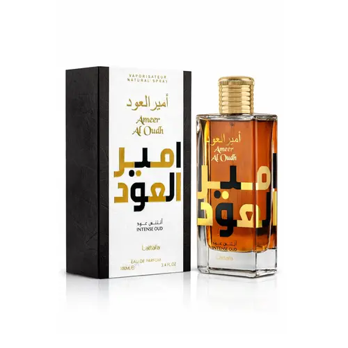 Lattafa Ameer Al Oudh Intense Oud Eau de Parfum - Adult Unisex Liquid Exotic Oud Fragrance, Long-Lasting Woody Vanilla Scent, Chemical-Free Alcohol-Based Spray, 3.4 fl oz, Single Item