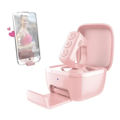 Xring Bluetooth 3-Button Scrolling Ring Controller - Mobile Phone Stand Accessory for Selfies, Cellphone/Phone/Smartphone Accessories Compatible with iPhone, iPad, Android Devices