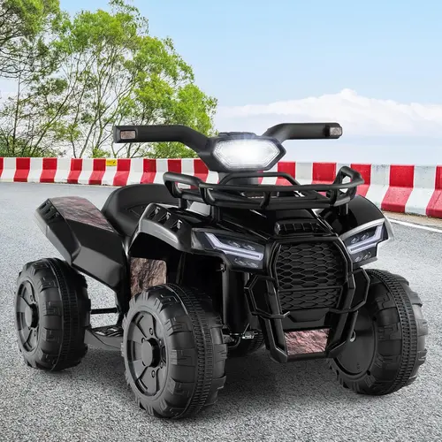 COSTZON 6V-12V Battery-Powered Electric ATV Ride-On Quad Car - 4-Wheel Design, Wide Seat, Lights, Kids Outdoor Play, Ideal Gift for Kids, Four Wheel Design
