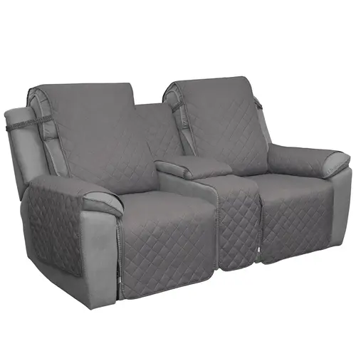 Easy-Going Recliner Cover with Console, Cover Only, Reversible Couch Cover for Living Room, Split Sofa Cover for Each Seat with Elastic Straps for Kids, Dogs, Pets