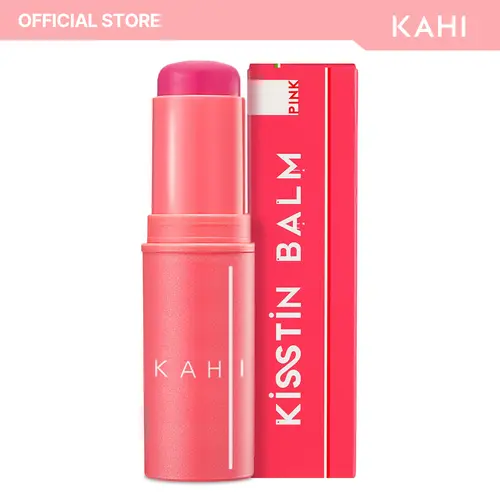 KAHI Kisstin Pink Multi-Balm Stick - 0.32 oz Blush Tinted Face & Lip Balm for Adults, Hydrating with Carrot (Beta Carotene) & Salmon Complex, Hypoallergenic, Firming for Youthful Bright Dewy Glow