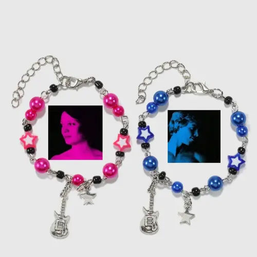 Unisex Cute Guitar & Star Charm Matching Bracelets, Friendship Couple Y2k Colorful Beaded Bracelets for Women Men, Bracelet Kit Summer Trendy Jewelry Gift, Bracelet Set, Stackable Bracelets, Bracelet Combination Set, Couple Bracelet