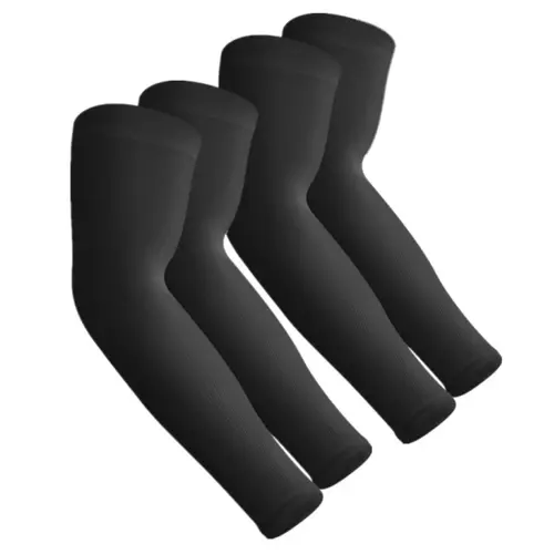 Aegend Unisex Cooling Compression Arm Sleeves (2 Pairs Pack) - Seamless, Stretch Elastic, Breathable, UPF 50+ Sun Protection, Thumb Holes, Tattoo Cover for Bike Riding, Cooling Protective Sleeves
