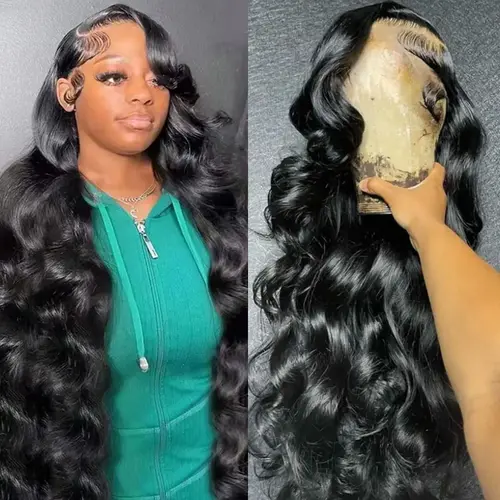 Bling Hair 32in Heat Resistant Brazilian Human Hair Wig, 13x6 HD Lace Frontal Body Wave Wig with Pre-Plucked Ends for Females #Fallfreshness sohochic