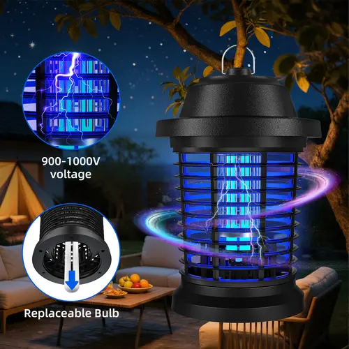 T9 Pro Outdoor Electric Bug Zapper, Mosquito Zapper and Fly Trap, 3-Prong Plug, 90-130V, ABS Plastic Housing tiktokshopspringglowup