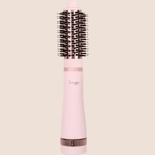L'ANGE HAIR Multi-Volume Series Interchangeable Blow Dryer Brush - Ionic Titanium Barrel, Blush, 65mm Teardrop & 75mm Oval Attachments, Heat-Resistant Cover, Frizz-Free Smooth Styling Hair Tool, Blowdry
