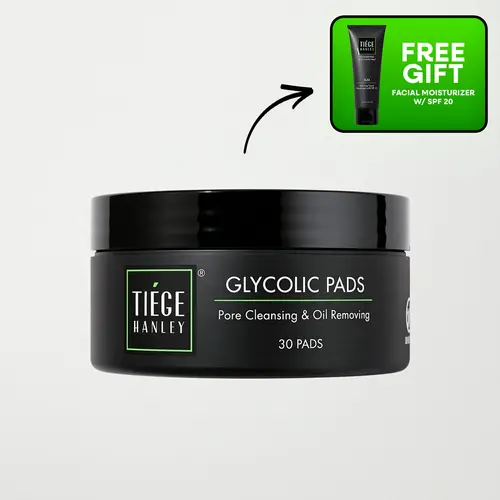 Tiege Hanley Glycolic Acid Pads - 10% Glycolic + 2% Salicylic + 6% Lactic - Daily Exfoliating Pads for Texture + Breakouts
