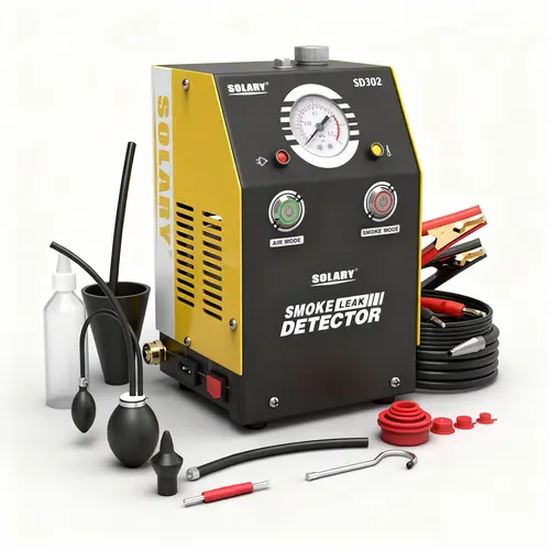 SOLARY SD302 12V Automotive Smoke Leak Detector with Built-In Air Pump, Pressure Gauge and Smoke/Air Modes for EVAP Testing