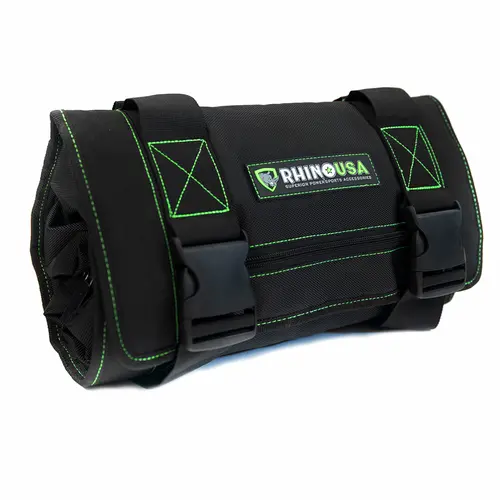 Rhino USA Tool Bag Roll - Heavy Duty Canvas Organizer Pouch for Tools - Ultimate Travel Tool Storage Kit for UTV, Car, Truck, 4x4 Offroad