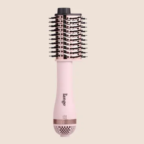 L'ANGE HAIR Multifunctional 65MM 2-in-1 Titanium Hair Dryer Brush - Dual-Use Heat-Styling Tool, Dry & Style, Blush Smooth Ionic Styling, Unique Teardrop Barrel, 3 Heat Settings, 360° Vented Airflow, Mother's Day Gift Idea, Multifunctional Hair Dryer