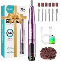 COSLUS C20 Cordless Electric Nail Drill Kit, Professional Portable Manicure & Pedicure Tool with UV LED Lamp, Bits & Bands for Cuticle and Callus Removal, Beauty Products, Uv Led Nail Lamp