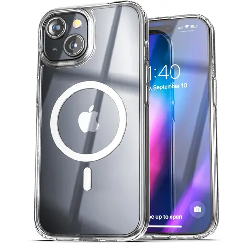 MagSafe-Compatible Smartphone Protector Case for iPhone 17/17e/Air/16/16e/15 Plus/15/14/13 Mini/12/11 Pro Max - Shockproof, Slim, Crystal Transparent Handheld Electronics Accessory