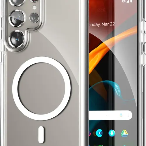Shockproof Smartphone Casing - Magsafe-Compatible Protector for Samsung Galaxy S26, S25, S24, S23, S22 Plus Ultra, Transparent Cellphone Accessories